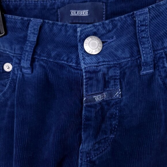 CLOSED Corduroy Jeans Womens 25 Blue Skinny Leg Low Rise Made in Italy Pants - Picture 4 of 13